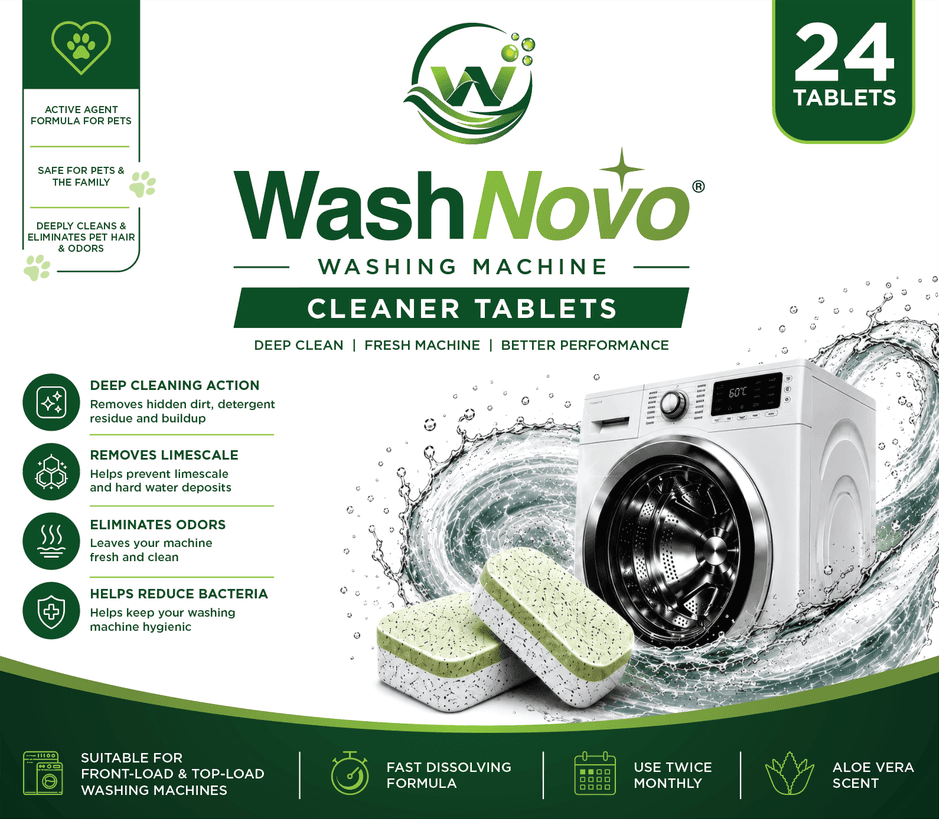 WashNovo washing machine cleaner tablets, box of 24